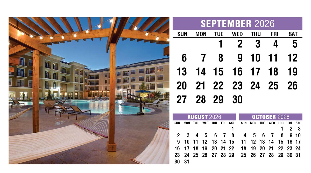 Galleria Homes Promotional Desk Calendar- 2026